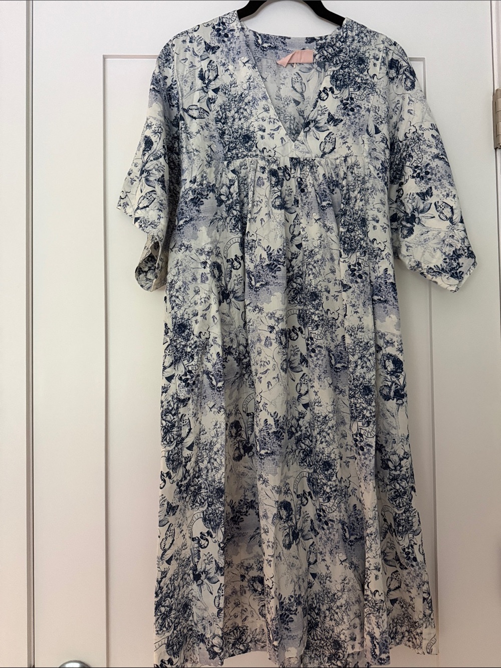 Papinelle Night Gown 100% Cotton, Blue Toile